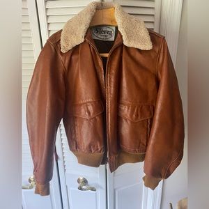 SIERRA VINTAGE BUTTERSCOTCH AVIATOR’S BOMBER JACKET FITS L-XL PRISTINE CONDITION